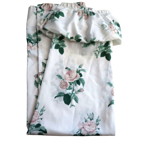 Vintage Swiss Polka Dot Floral Fabric Shower Curtain Blouson Valance by JCP - Picture 8 of 10